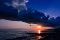 закат снимок с морской калитки